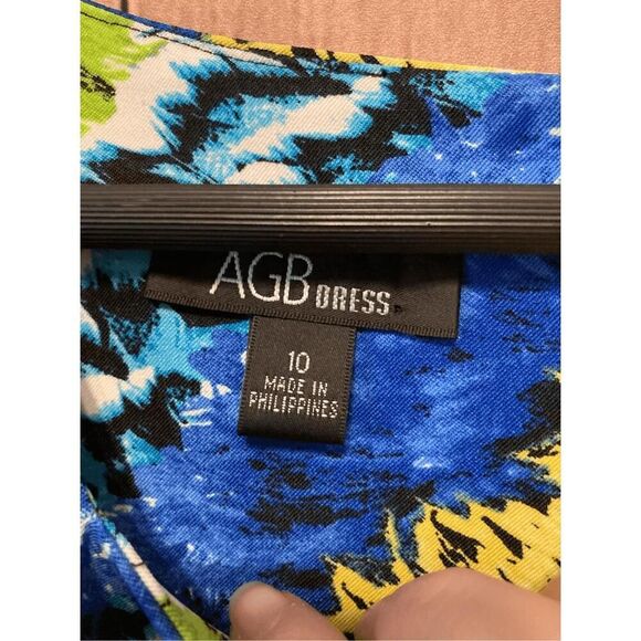 AGB dress size 10 NWT stretchy blue green zipper - Picture 5 of 9